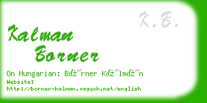 kalman borner business card